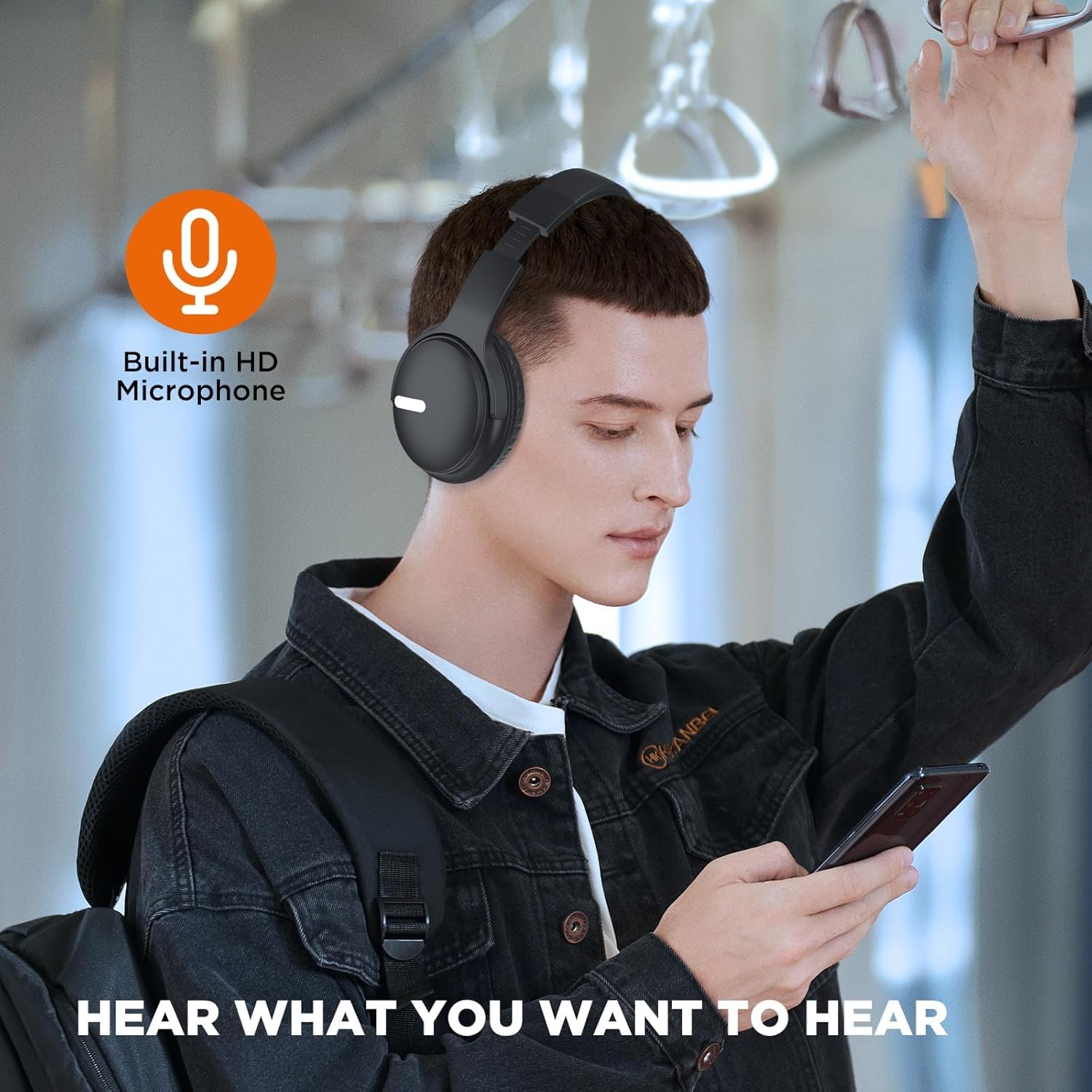 Trihear BH1 Wireless Bluetooth 5.3 Over-Ear Headphones – 50H Playtime, ENC Noise Cancellation - Image 3