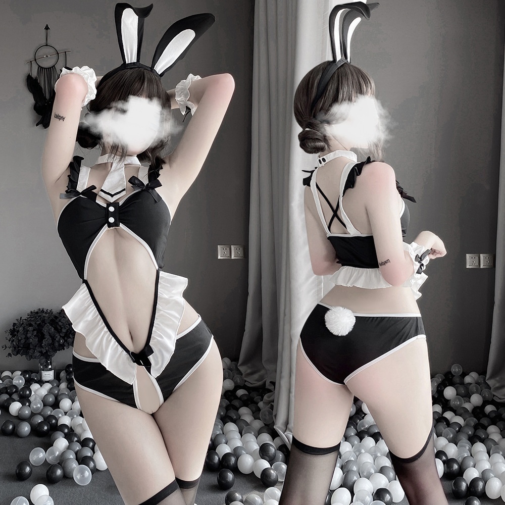 Womens Sexy Bunny Girl Lingerie Uniform Set - Image 3